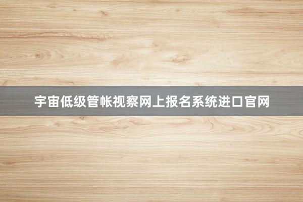 宇宙低级管帐视察网上报名系统进口官网